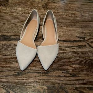 Jcrew 7 1/2 light suede flat pointy shoes